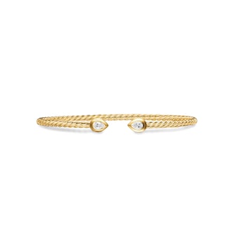 David Yurman Petite Modern Renaissance® Pear Cablespira® Bracelet In 18ct Yellow Gold With Diamonds, 2.6mm - Size Medium David Yurman Petite Modern Renaissance® Pear Cablespira® Bracelet In 18ct Yellow Gold With Diamonds, 2.6mm - Size Medium