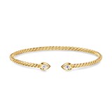 David Yurman Petite Modern Renaissance® Pear Cablespira® Bracelet In 18ct Yellow Gold With Diamonds, 2.6mm - Size Medium
