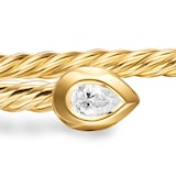 David Yurman Petite Modern Renaissance® Pear Cablespira® Bracelet In 18ct Yellow Gold With Diamonds, 2.6mm - Size Medium