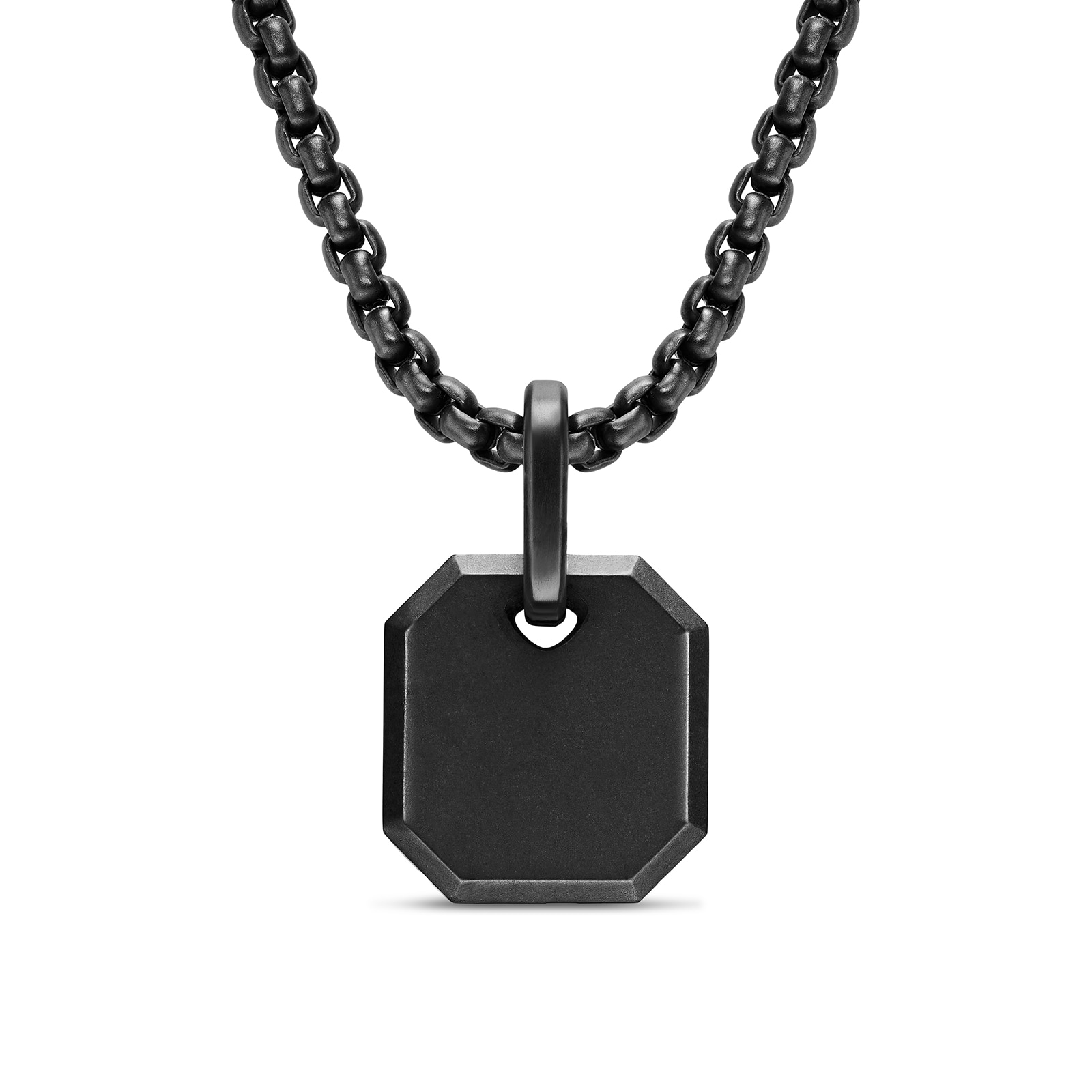 David Yurman Octagonal Amulet In Black Titanium, 15mm David Yurman Octagonal Amulet In Black Titanium, 15mm