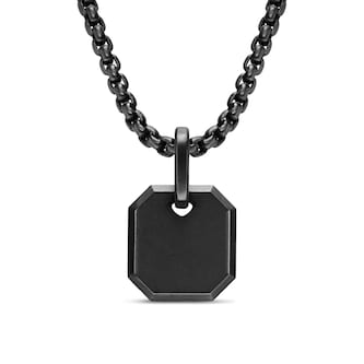 David Yurman Octagonal Amulet In Black Titanium, 15mm