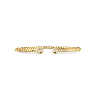David Yurman Petite Modern Renaissance® Cablespira® Bracelet In 18ct Yellow Gold With Diamonds, 2.6mm - Size Medium
