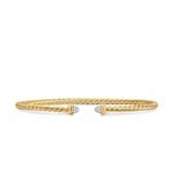 David Yurman Cablespira Micro Flex Bracelet In 18ct Yellow Gold With Diamonds, 2.6mm - Size Small