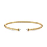 David Yurman Cablespira Micro Flex Bracelet In 18ct Yellow Gold With Diamonds, 2.6mm - Size Small