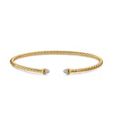 David Yurman Cablespira Micro Flex Bracelet In 18ct Yellow Gold With Diamonds, 2.6mm - Size Medium