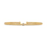 David Yurman Cablespira Micro Flex Centre Station Bracelet In 18ct Yellow Gold With Diamonds, 2.6mm - Size Medium