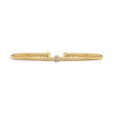 David Yurman Cablespira Micro Flex Centre Station Bracelet In 18ct Yellow Gold With Diamonds, 2.6mm - Size Large