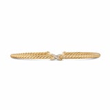 David Yurman Cablespira Micro Flex Petite X Bracelet In 18ct Yellow Gold With Diamonds, 2.6mm - Size Medium