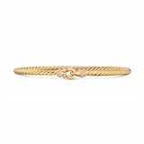 David Yurman Cablespira Micro Flex Buckle Bracelet In 18ct Yellow Gold With Diamonds, 2.6mm - Size Small