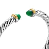 David Yurman Cable Flex Bracelet In Sterling Silver And 14ct Yellow Gold With Green Onyx, 6mm - Size Small
