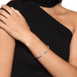David Yurman Cable Flex Bracelet In Sterling Silver And 14ct Yellow Gold With Blue Topaz, 6mm - Size Large