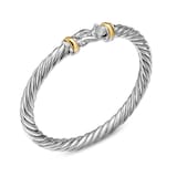 David Yurman Cable Flex Buckle Bracelet In Sterling Silver And 14ct Yellow Gold, 6mm - Size Medium