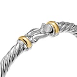 David Yurman Cable Flex Buckle Bracelet In Sterling Silver And 14ct Yellow Gold, 6mm - Size Medium