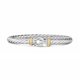David Yurman Cable Flex Buckle Bracelet In Sterling Silver And 14ct Yellow Gold, 6mm - Size Large