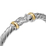 David Yurman Cable Flex Buckle Bracelet In Sterling Silver And 14ct Yellow Gold, 6mm - Size Large