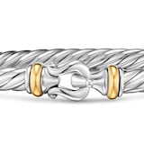 David Yurman Cable Flex Buckle Bracelet In Sterling Silver And 14ct Yellow Gold, 6mm - Size Large