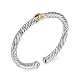 David Yurman Cable Flex X Bracelet In Sterling Silver With 14ct Yellow Gold 6mm - Size Medium
