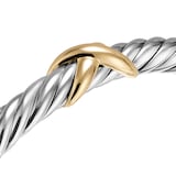 David Yurman Cable Flex X Bracelet In Sterling Silver With 14ct Yellow Gold 6mm - Size Medium