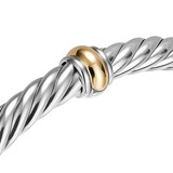 David Yurman Cable Flex Centre Station Bracelet In Sterling Silver With 14ct Yellow Gold, 6mm - Size Medium