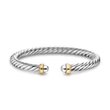 David Yurman Cable Flex Bracelet In Sterling Silver And 14ct Yellow Gold, 6mm - Size Small