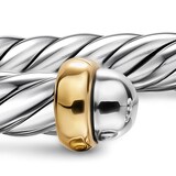 David Yurman Cable Flex Bracelet In Sterling Silver And 14ct Yellow Gold, 6mm - Size Small