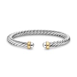 David Yurman Cable Flex Bracelet In Sterling Silver And 14ct Yellow Gold, 6mm - Size Medium