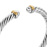 David Yurman Cable Flex Bracelet In Sterling Silver And 14ct Yellow Gold, 6mm - Size Large
