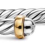 David Yurman Cable Flex Bracelet In Sterling Silver And 14ct Yellow Gold, 6mm - Size Large