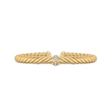 David Yurman Cablespira Flex Centre Station Bracelet In 18ct Yellow Gold With Diamonds, 6mm - Size Large