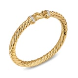 David Yurman Cablespira Flex Buckle Bracelet In 18ct Yellow Gold With Diamonds, 6mm - Size Medium