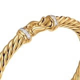 David Yurman Cablespira Flex Buckle Bracelet In 18ct Yellow Gold With Diamonds, 6mm - Size Medium