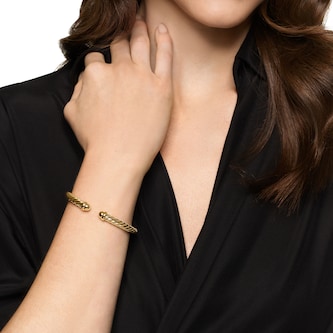 David Yurman Cablespira Flex Bracelet In 18ct Yellow Gold, 6mm - Size Medium