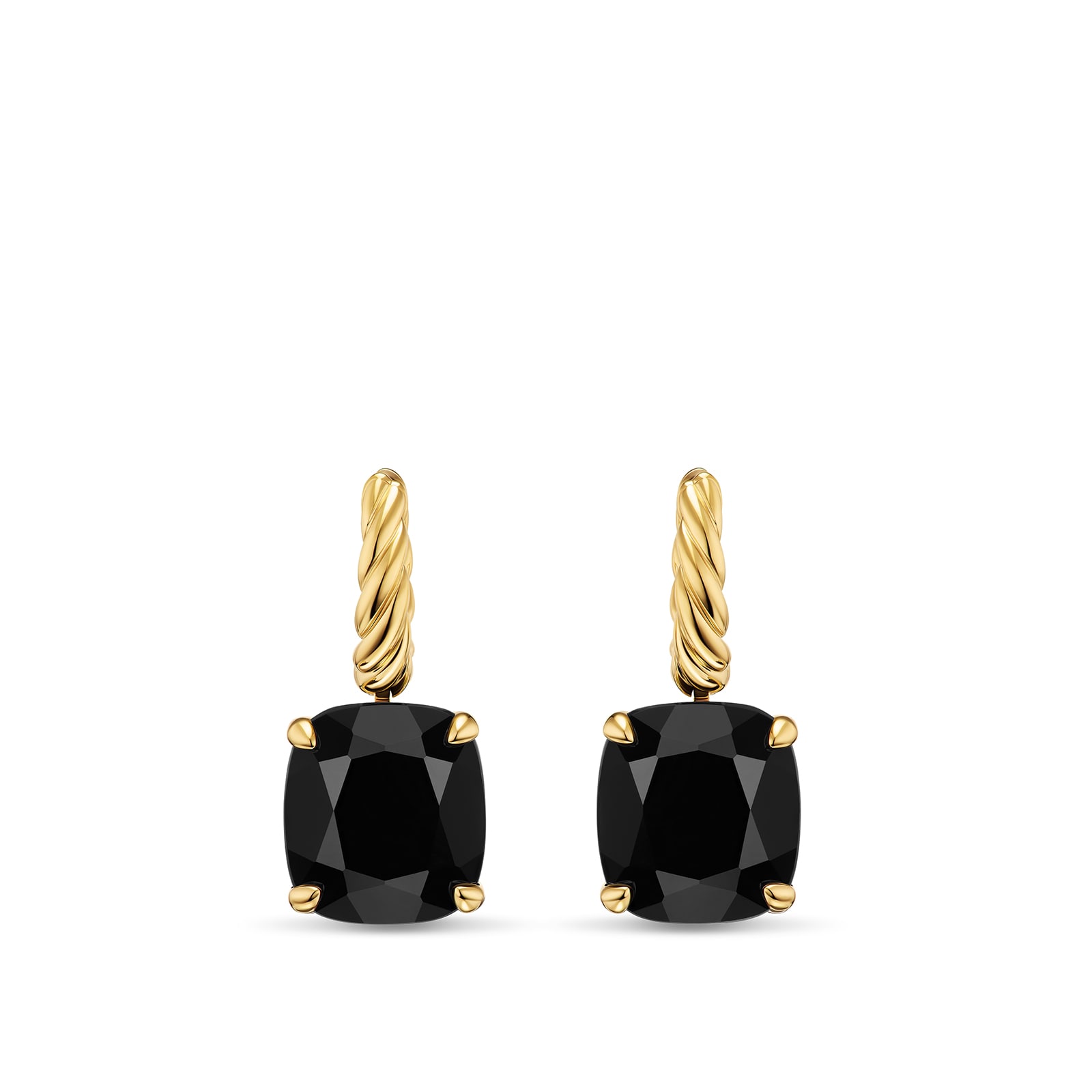 David Yurman Marbella Drop Earrings In 18ct Yellow Gold With Black Onyx, 11mm
