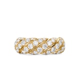 David Yurman Sculpted Cable Flex Band Ring In 18ct Yellow Gold With Diamonds, 7.5mm - Ring Size 6-7