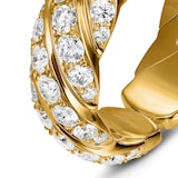 David Yurman Sculpted Cable Flex Band Ring In 18ct Yellow Gold With Diamonds, 7.5mm - Ring Size 6-7