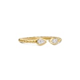 David Yurman Petite Modern Renaissance® Open Pear Ring In 18ct Yellow Gold With Diamonds, 3.7mm - Ring Size 6