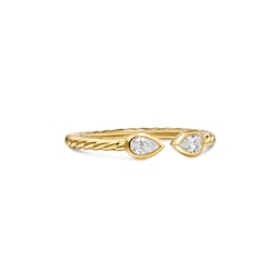 37901684 - Petite Modern Renaissance® Open Pear Ring In 18ct Yellow Gold With Diamonds, 3.7mm - Ring Size 6