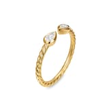 David Yurman Petite Modern Renaissance® Open Pear Ring In 18ct Yellow Gold With Diamonds, 3.7mm - Ring Size 6
