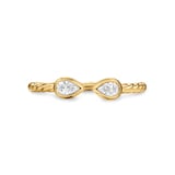 David Yurman Petite Modern Renaissance® Open Pear Ring In 18ct Yellow Gold With Diamonds, 3.7mm - Ring Size 6