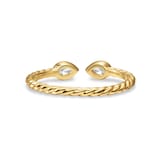 David Yurman Petite Modern Renaissance® Open Pear Ring In 18ct Yellow Gold With Diamonds, 3.7mm - Ring Size 6