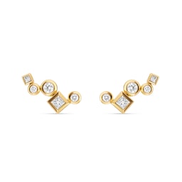 37901685 - Petite Modern Renaissance® Climber Earrings In 18ct Yellow Gold With Diamonds, 15mm