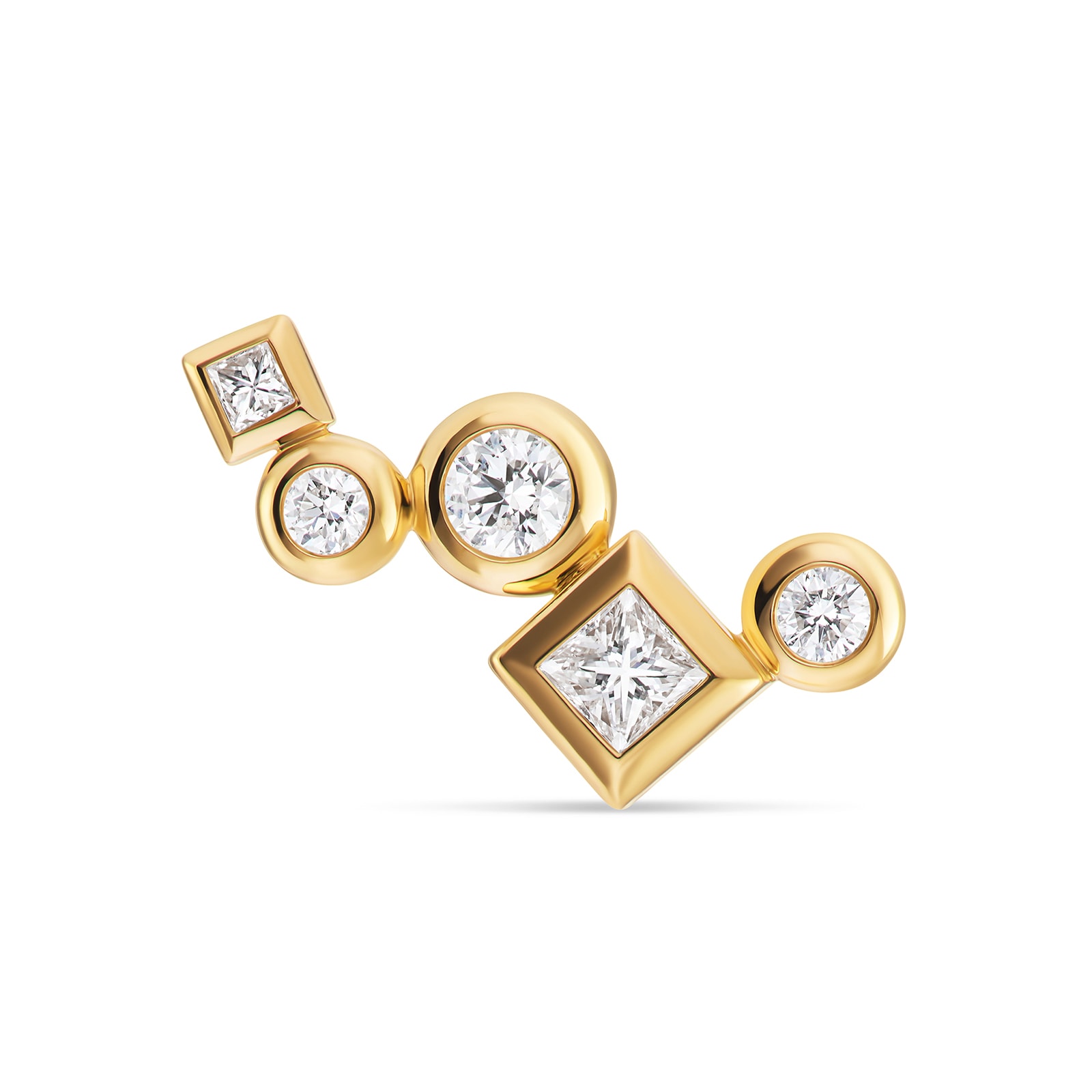 David Yurman Petite Modern Renaissance® Climber Earrings In 18ct Yellow Gold With Diamonds, 15mm David Yurman Petite Modern Renaissance® Climber Earrings In 18ct Yellow Gold With Diamonds, 15mm