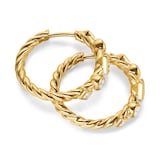David Yurman Renaissance Petite Modern Hoop Earrings In 18ct Yellow Gold With Diamonds, 6.4mm