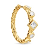 David Yurman Renaissance Petite Modern Hoop Earrings In 18ct Yellow Gold With Diamonds, 6.4mm