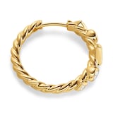 David Yurman Renaissance Petite Modern Hoop Earrings In 18ct Yellow Gold With Diamonds, 6.4mm