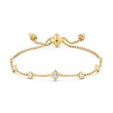 David Yurman Renaissance Petite Modern Station Chain Bracelet In 18ct Yellow Gold With Diamonds, 7.5mm