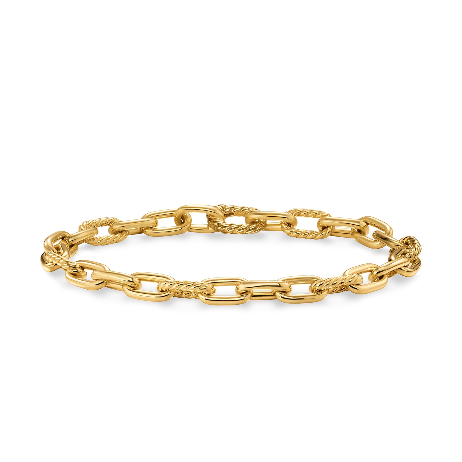 David Yurman DY Madison® Chain Link Bracelet In 18ct Yellow Gold, 6mm - Size Medium