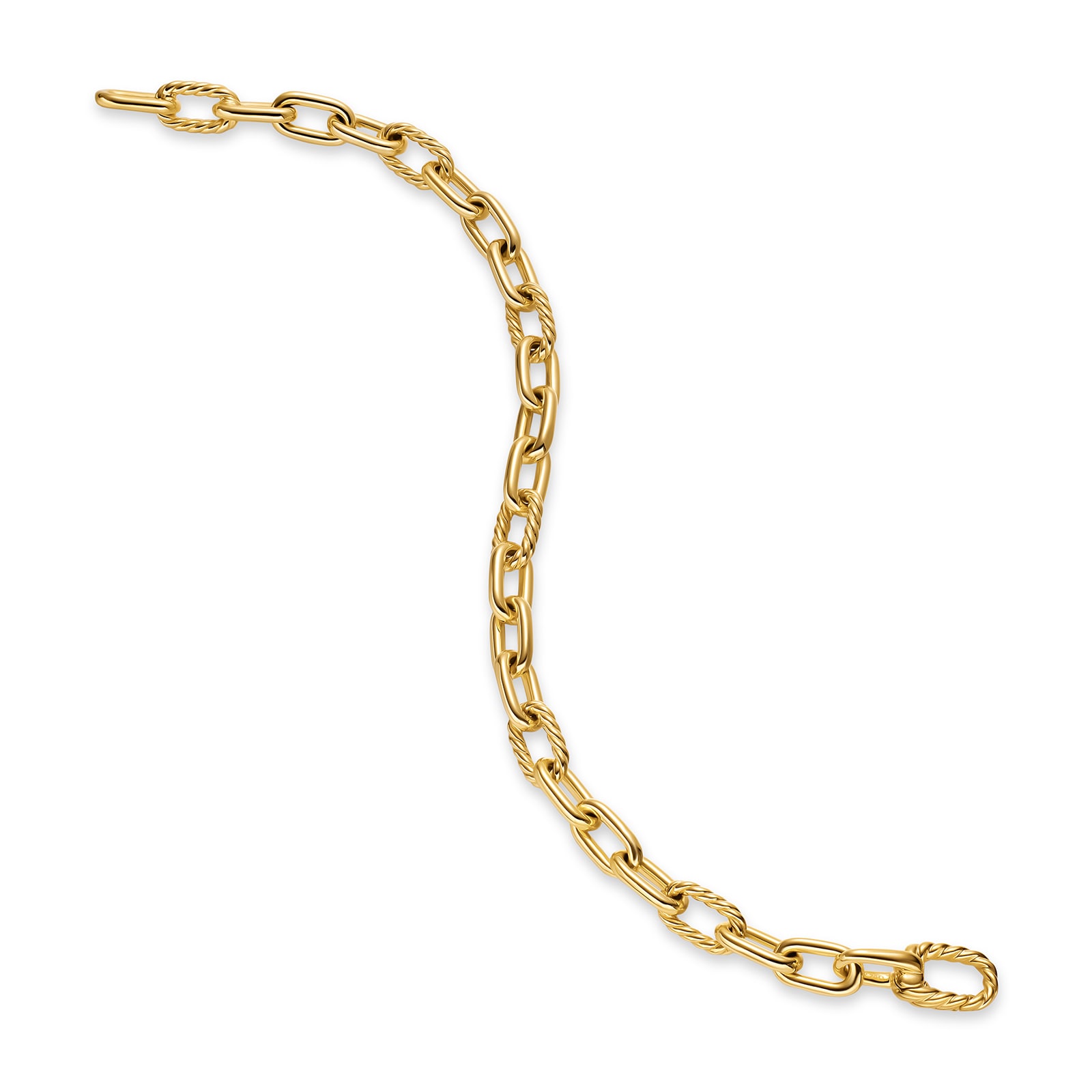 David Yurman DY Madison® Chain Link Bracelet In 18ct Yellow Gold, 6mm - Size Medium