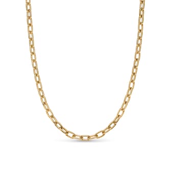 David Yurman DY Madison® Chain Link Necklace In 18ct Yellow Gold, 6mm