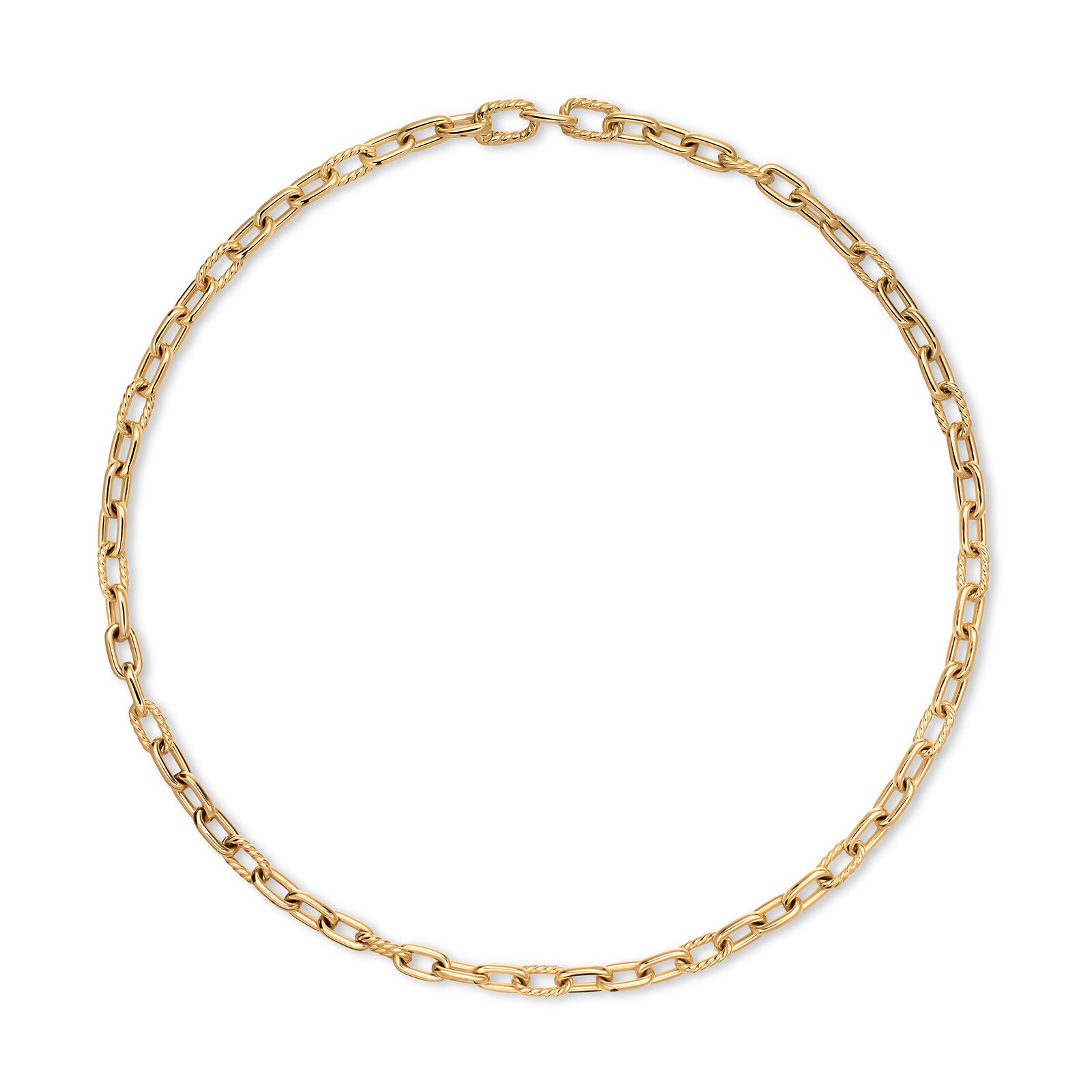 David Yurman DY Madison® Chain Link Necklace In 18ct Yellow Gold, 6mm